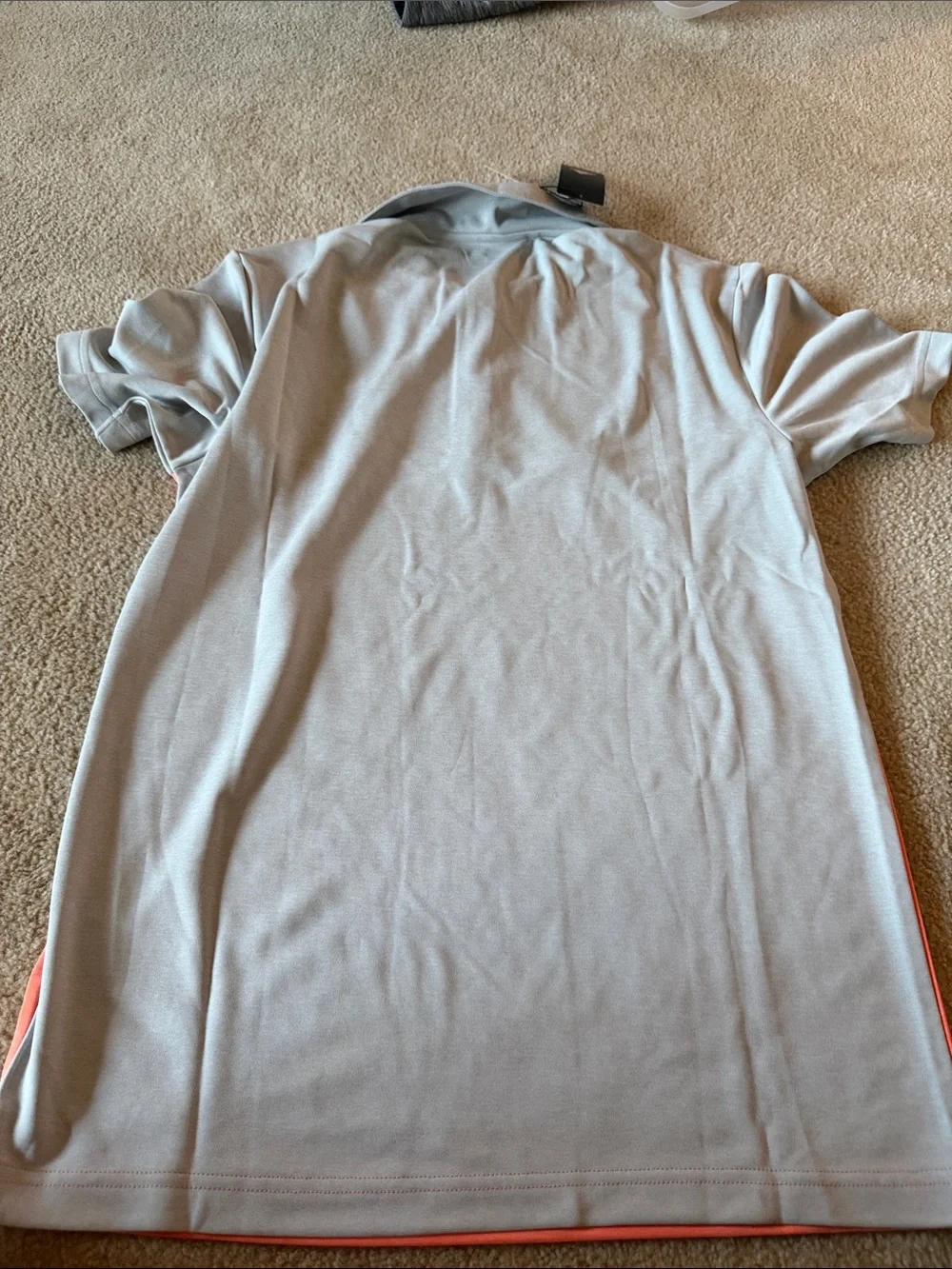 adidas Gray & Coral Colorblock Polo